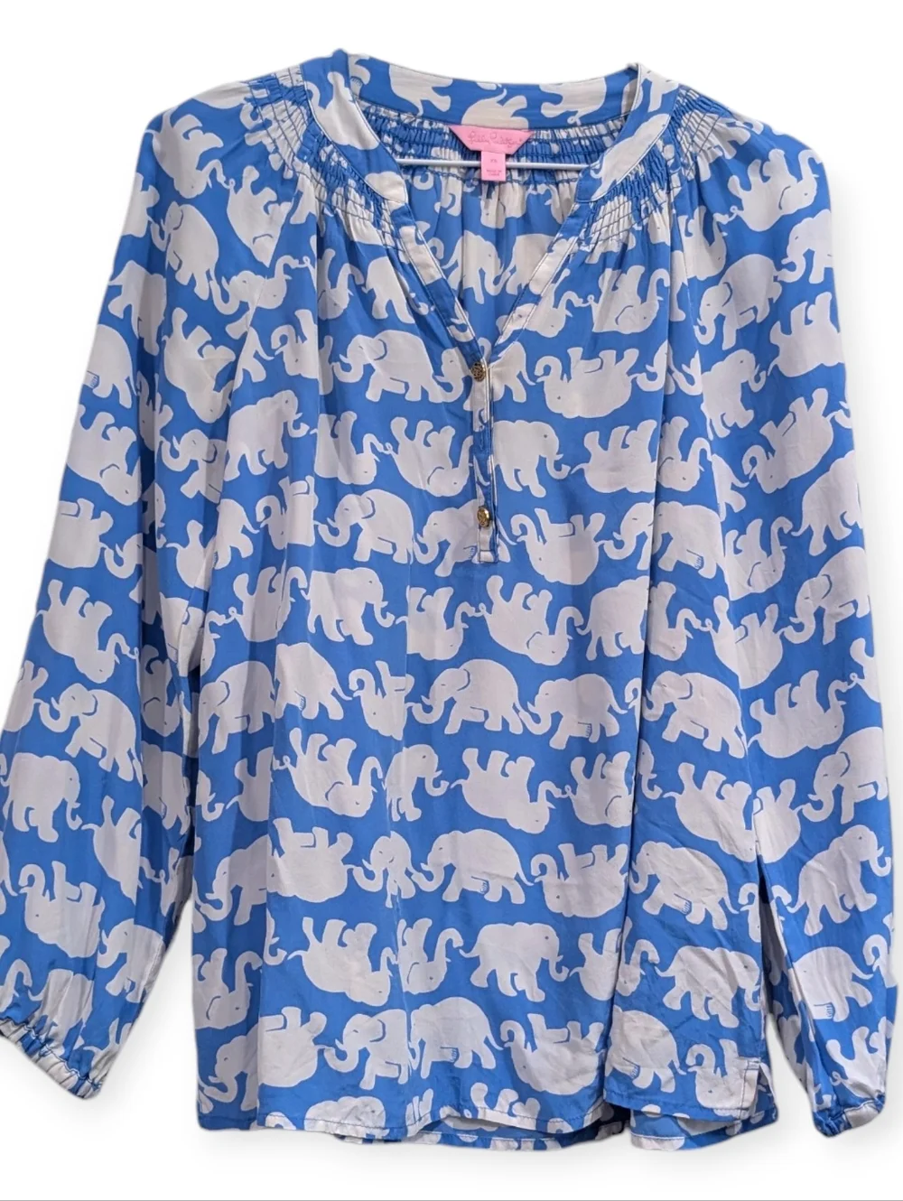 Lilly Pulitzer Tusk in the Sun Elsa Silk Blouse - Picture 2 of 5